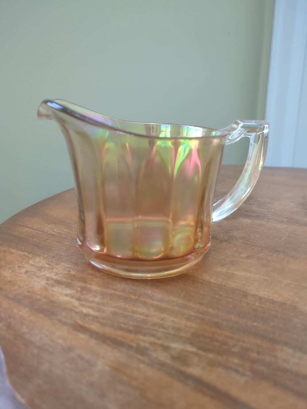 Vintage Carnival Glass Paneled Creamer